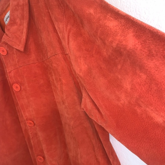 Vintage Authentic 100% Suede Leather Jacket Autumn Rust Orange - Picture 15 of 16